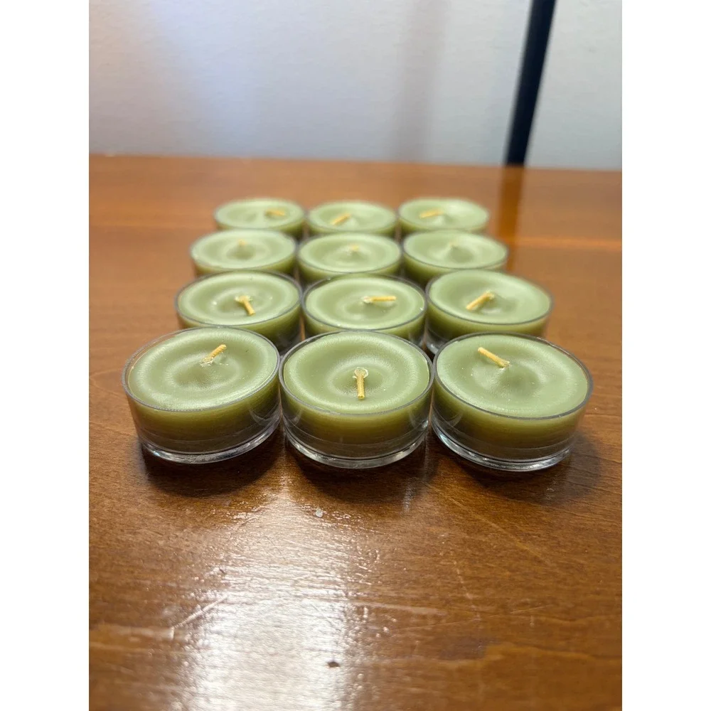PartyLite Ginger Apple Universal Tealight Candles 12 Pack Green V04529 - Picture 2 of 6